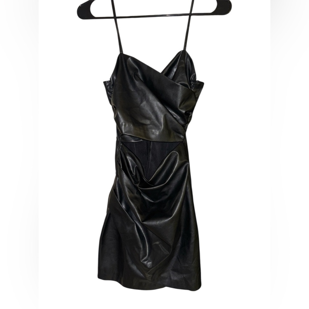 Zara Chic Black Draped Backless Dress - Picture 2 of 7